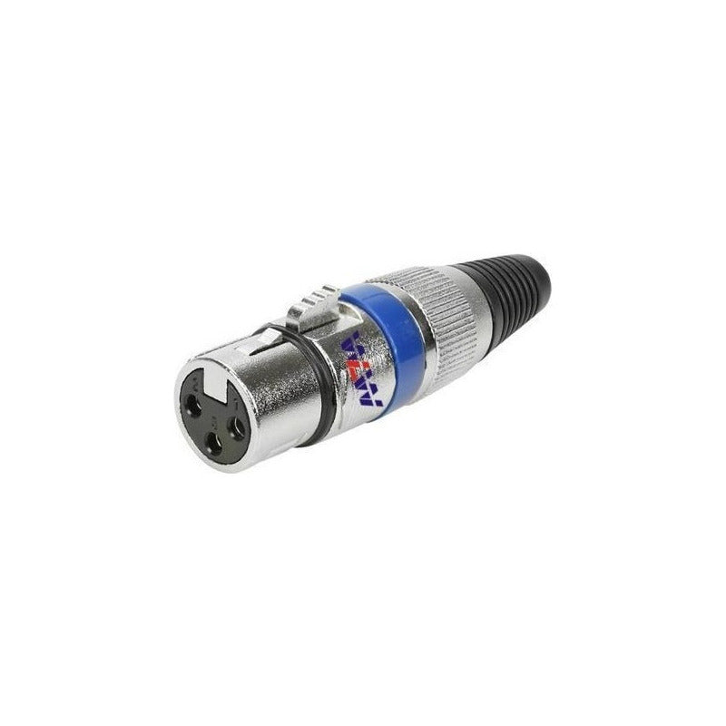 Conector XLR (Canon) Azul Macho e Fêmea – Com e Sem Mola