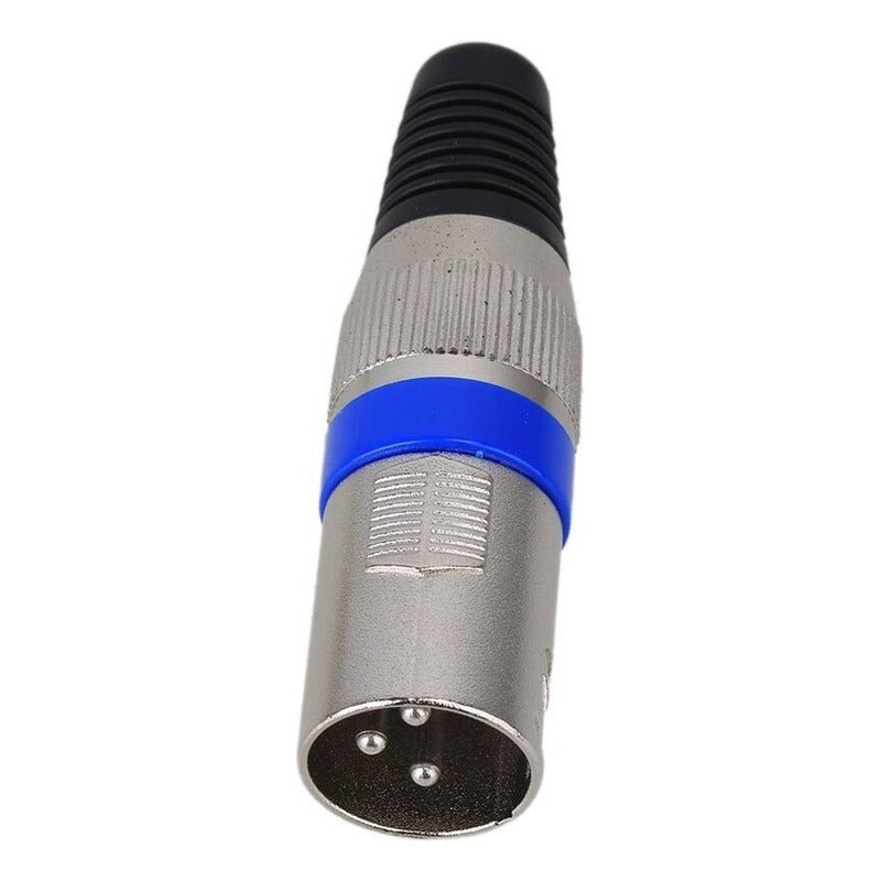 Conector XLR (Canon) Azul Macho e Fêmea – Com e Sem Mola