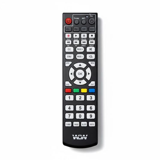 Controle Remoto WLW-7029 Compatível com Receptor Digital Century Midia Box SHD7100 – Substituto de Alta Qualidade, Pronto para Uso, Alimentação 2 Pilhas AA