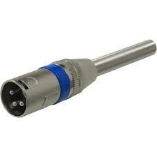 Conector XLR (Canon) Azul Macho e Fêmea – Com e Sem Mola