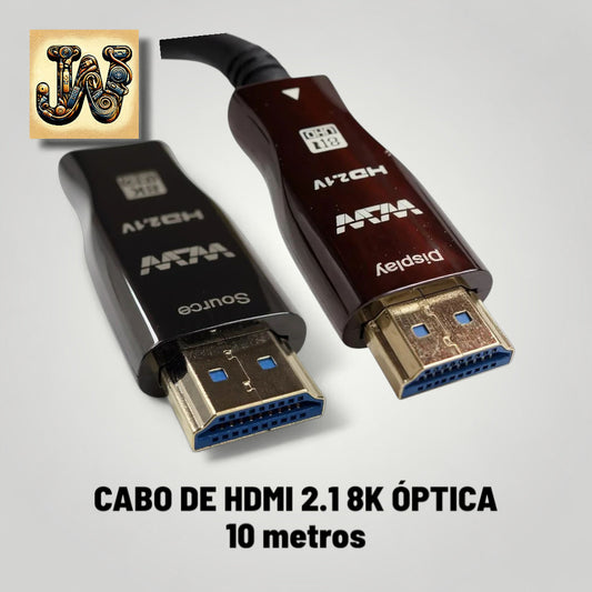 Cabo Compatível com HDMI 10 Metros Fibra 2.1 8k Optica Ultra Hd
