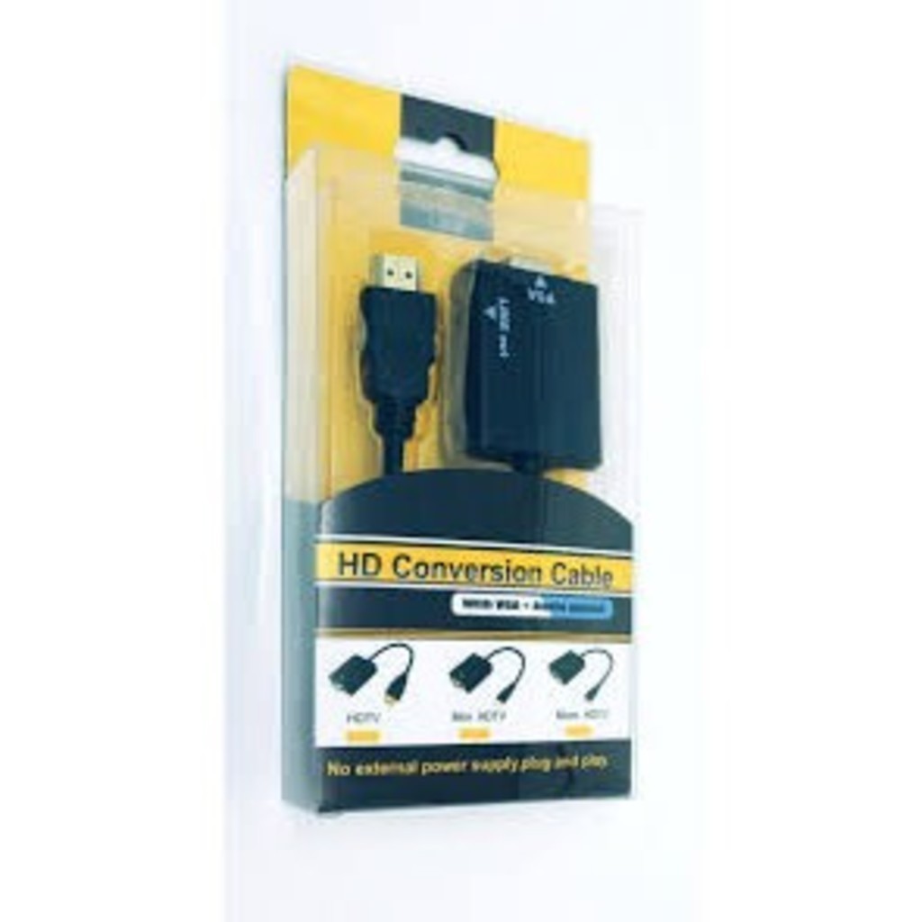 Conversor HDMI para VGA com Áudio P2 – Adaptador de Vídeo Full HD para Monitor, Projetor, TV