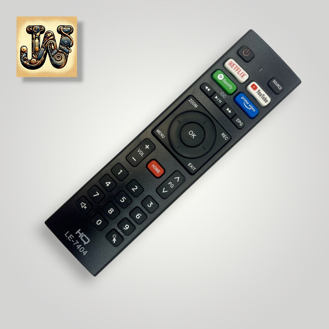 Controle Remoto WLW-7404 Compatível com Smart TV HQ Hqs32nkh, Hqs43nkh, Hk320df e HQ 60 UHD 4K HDR – Com Teclas Netflix, YouTube e Prime Video – Substituto de Alta Qualidade