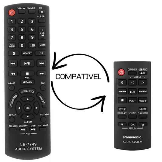 Controle Remoto Compatível Para Som Panasonic Áudio System – Modelos SA-AKX e SA-MAX – Substituto LE-7749 N2QAYB000637