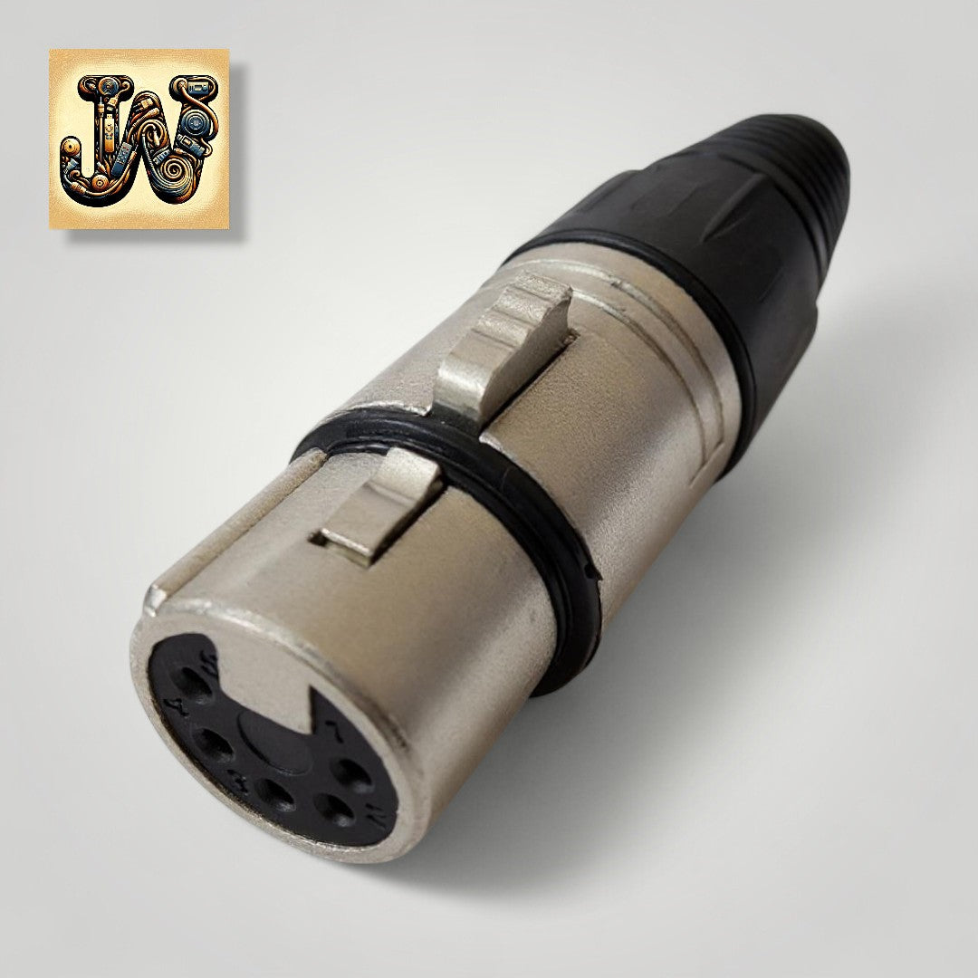 Conector XLR Fêmea 5 Pinos WLW – Áudio Profissional Metálico