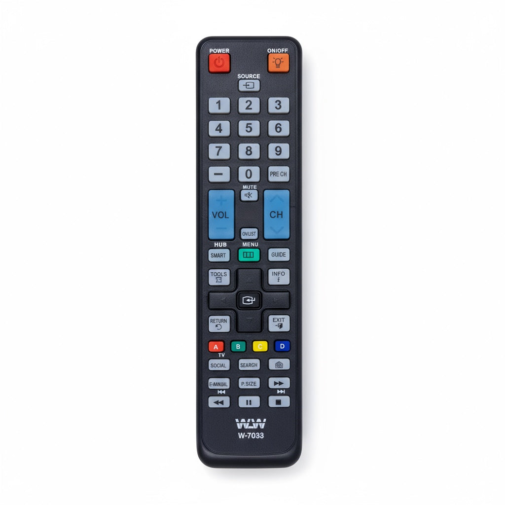Controle Remoto WLW-7033 Compatível com TV Samsung AA59-00433A – Substituto para Modelos LCD, LED e Plasma das Séries D6000 e D6300