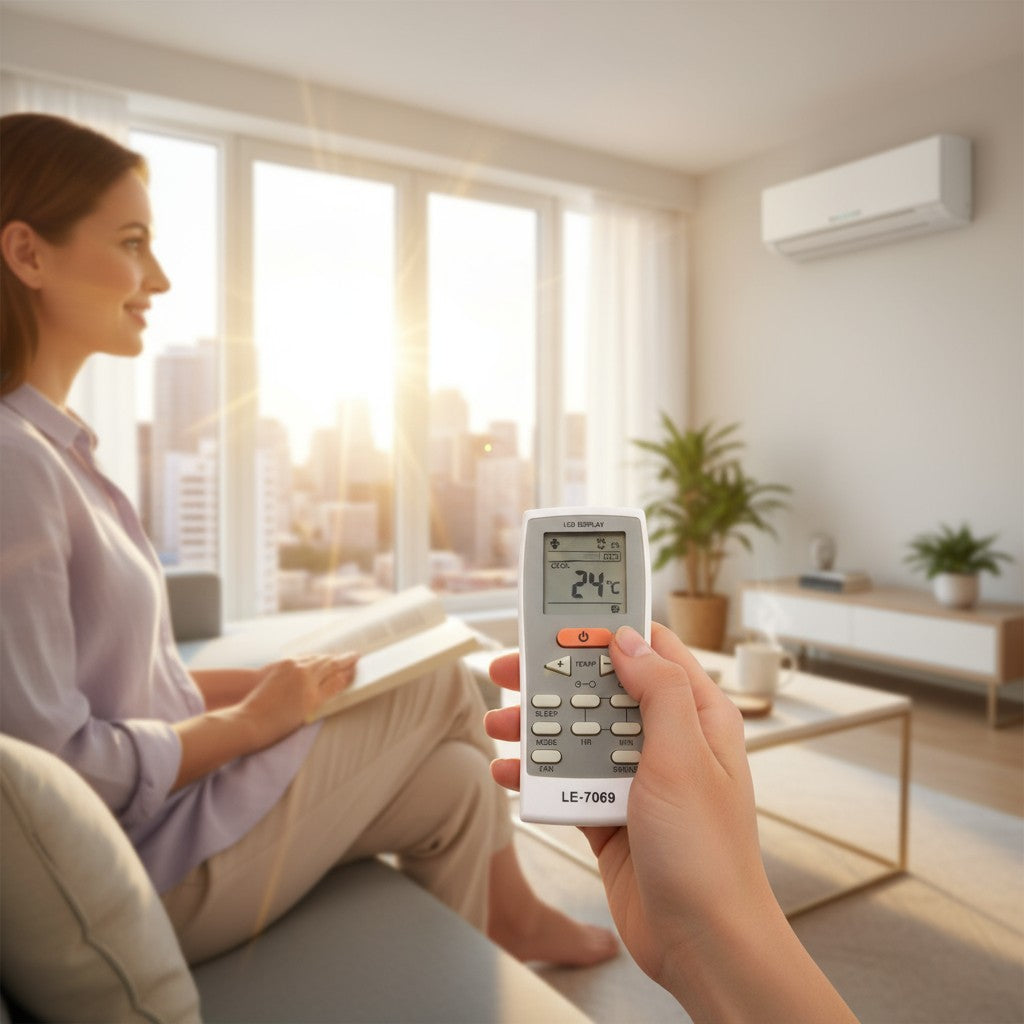 Controle Remoto WLW-7069 Compatível com Ar-Condicionado York Split – Modelos GZ-12A-E1 / YJKA / DJKA