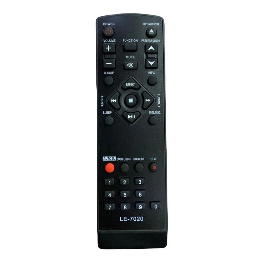 Controle Remoto WLW-7020 Compatível com Som LG MCD605 / MCT705 / MCV905 / AKB72956202