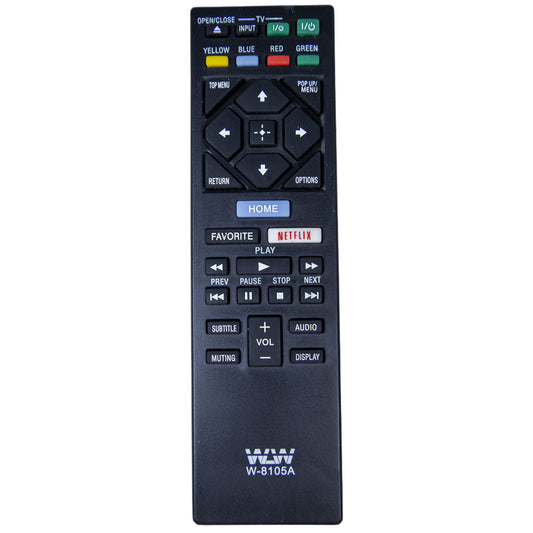 Controle Remoto WLW-8150A Compatível com Blu-Ray Sony BDP-BX120, BX320, BX520, BDP-S1500, S3500, S5500, S6500 – Substituto de Alta Qualidade