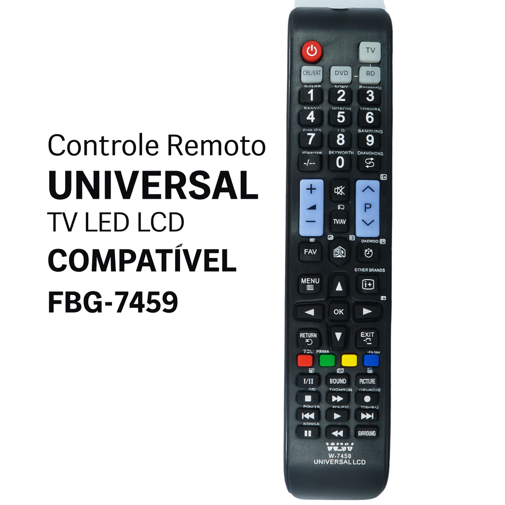 Controle Remoto Universal TV LED LCD 7459 Compatível