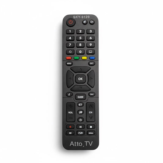 Controle Remoto WLW-9120 Compatível com Receptores ATTO TV – Modelos FBG9120, LE-7137 e SKY9120 – Substituto de Alta Qualidade, Fácil de Usar e com Sinal IR Estável