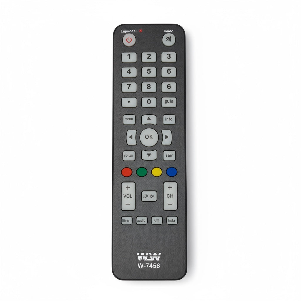Controle Remoto WLW-7456 Compatível com Conversores Intelbras e Positivo – Substituto Completo para Modelos de TV Digital com Todas as Funções