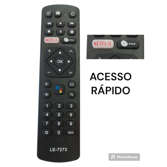 Controle Remoto Compatível Elsys Oi com Tecla Netflix – Substitui RC3593701 e RC3593701BR para Receptores e TVs Oi TV