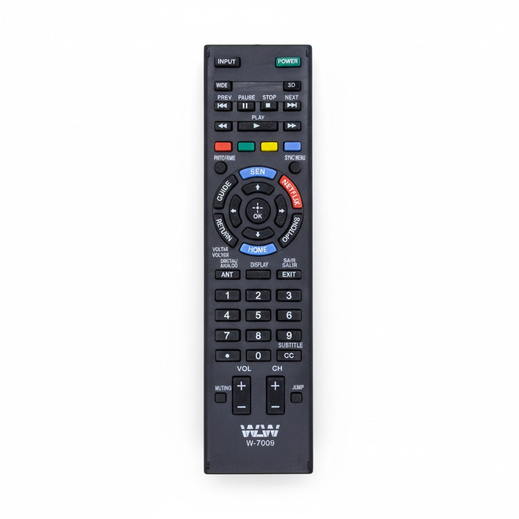 Controle Remoto WLW-7009 Compatível com TVs Sony XBR-46HX925 e XBR-49X855B – Substituto Perfeito, Alta Precisão, Teclas Macias e Sinal IR Estável