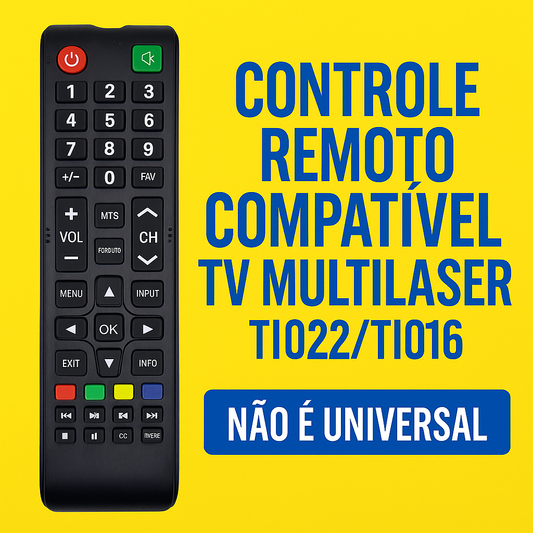 Controle Remoto Compatível Para TV Multilaser TI022 / TI016 – Modelo W-9159