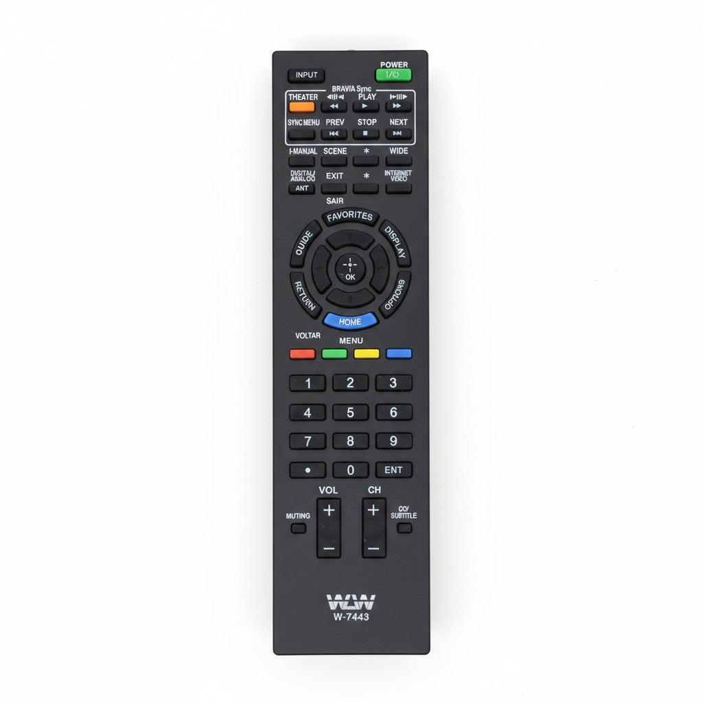 Controle Remoto WLW-7443 Compatível com TV Sony Bravia LED / LCD – Modelos RM-YD047, KDL-32EX, KDL-40EX