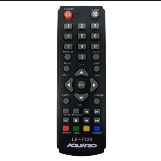 Controle Remoto WLW-7108 Compatível com Conversor Digital Aquário DTV-4000, SKY-8087, Greatek USB – Substituto Equivalente FBG-8087
