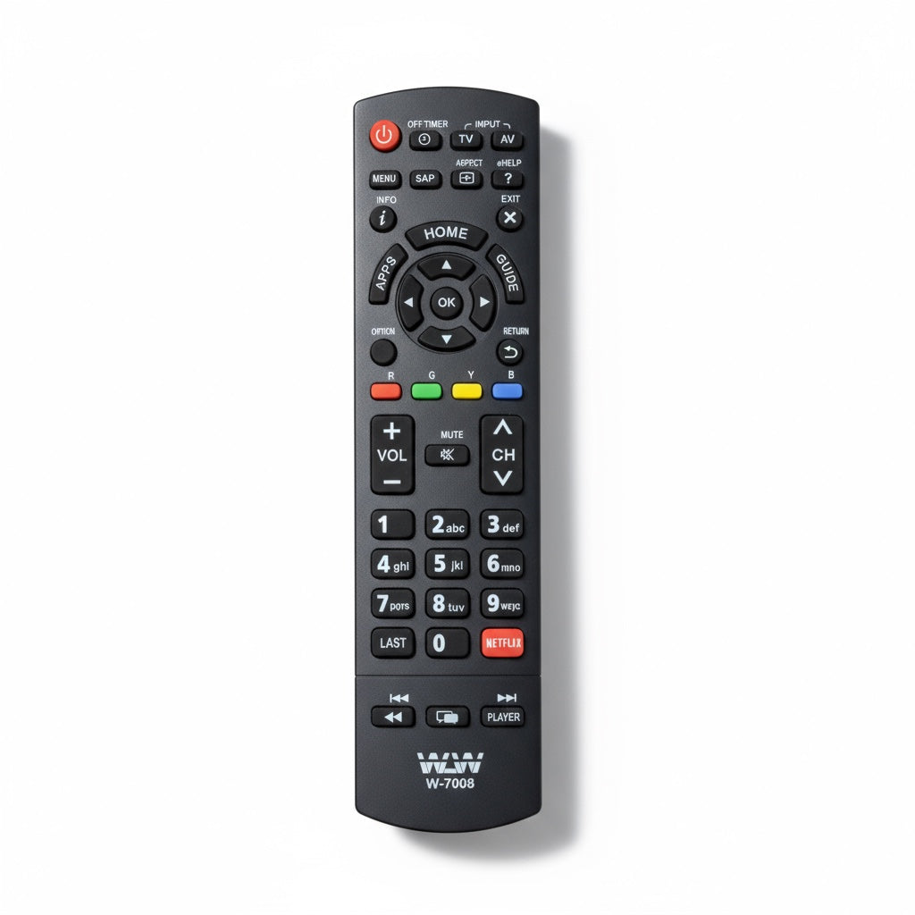 Controle Remoto WLW-7008 Compatível com TV Panasonic – Substitui Modelos TC32, TC50, TCL32, TCP50, TNQ2B4903, AS600B, AS610B com Funções Completas