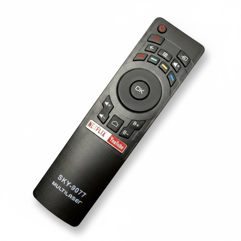 Controle Remoto WLW-9077 Compatível com TV Multilaser TL006 RC3442108/01