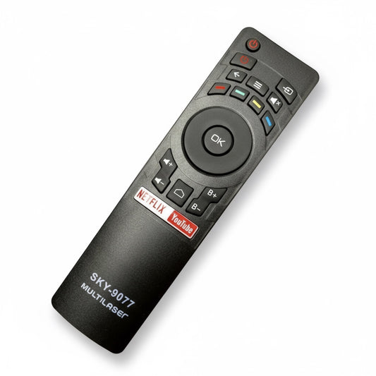 Controle Remoto WLW-9077 Compatível com TV Multilaser TL006 RC3442108/01