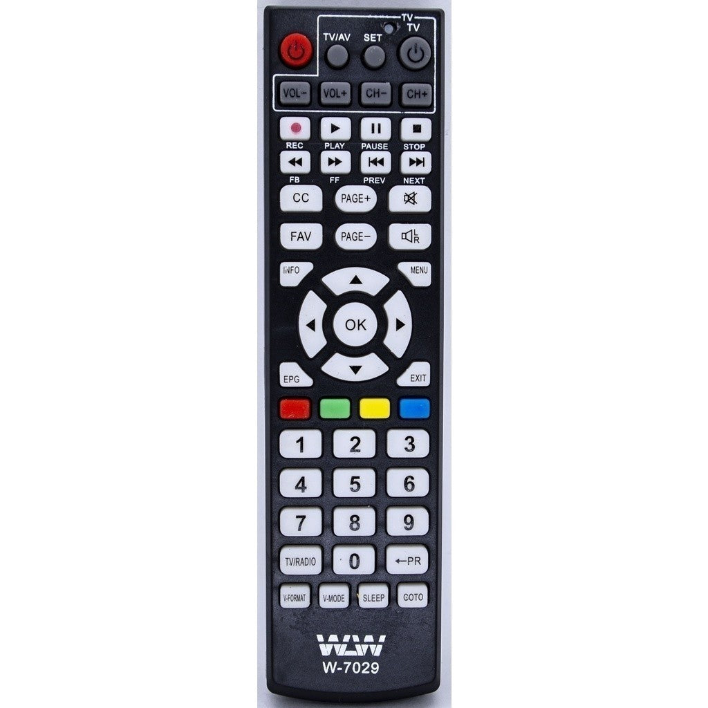 Controle Remoto WLW-7029 Compatível com Receptor Digital Century Midia Box SHD7100 – Substituto de Alta Qualidade, Pronto para Uso, Alimentação 2 Pilhas AA