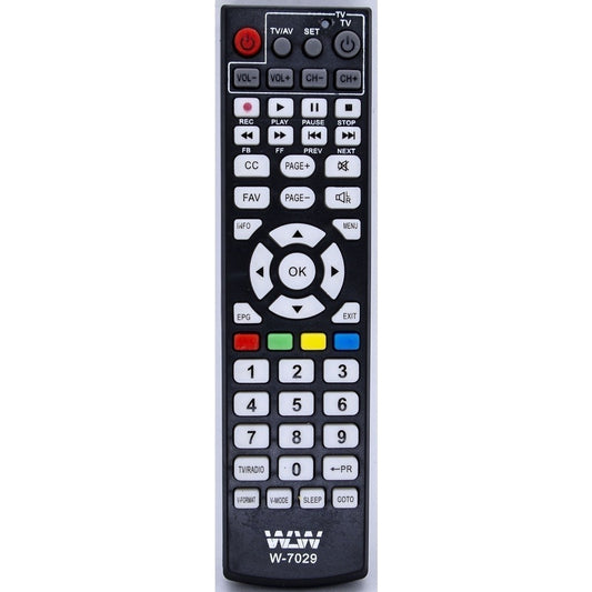 Controle Remoto WLW-7029 Compatível com Receptor Digital Century Midia Box SHD7100 – Substituto de Alta Qualidade, Pronto para Uso, Alimentação 2 Pilhas AA