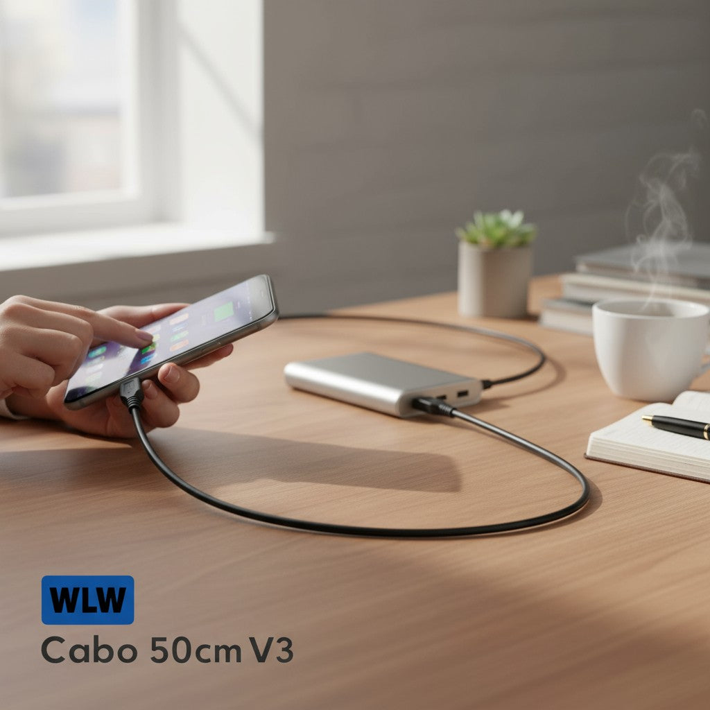 Cabo USB V3 para Carregamento – Celular, GPS, MP3, PSP – 50cm