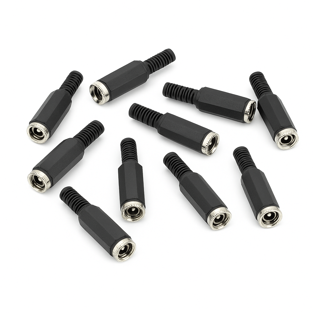 10 Unidades Conector P4 Soldado Plástico Fêmea – Áudio e Câmeras de Segurança