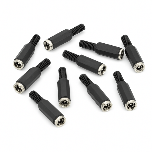 10 Unidades Conector P4 Soldado Plástico Fêmea – Áudio e Câmeras de Segurança