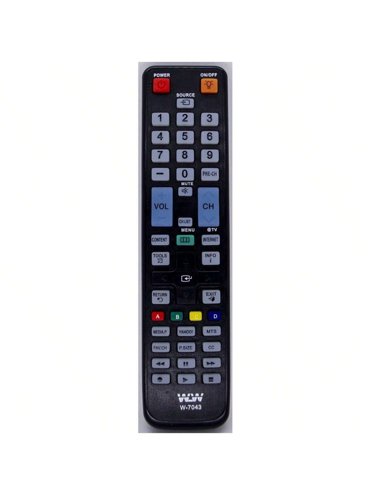 Controle Remoto WLW-7033 Compatível com TV Samsung AA59-00433A – Substituto para Modelos LCD, LED e Plasma das Séries D6000 e D6300