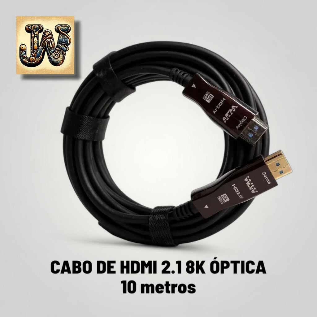 Cabo Compatível com HDMI 10 Metros Fibra 2.1 8k Optica Ultra Hd