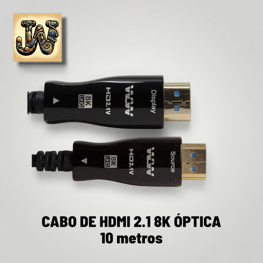 Cabo Compatível com HDMI 10 Metros Fibra 2.1 8k Optica Ultra Hd