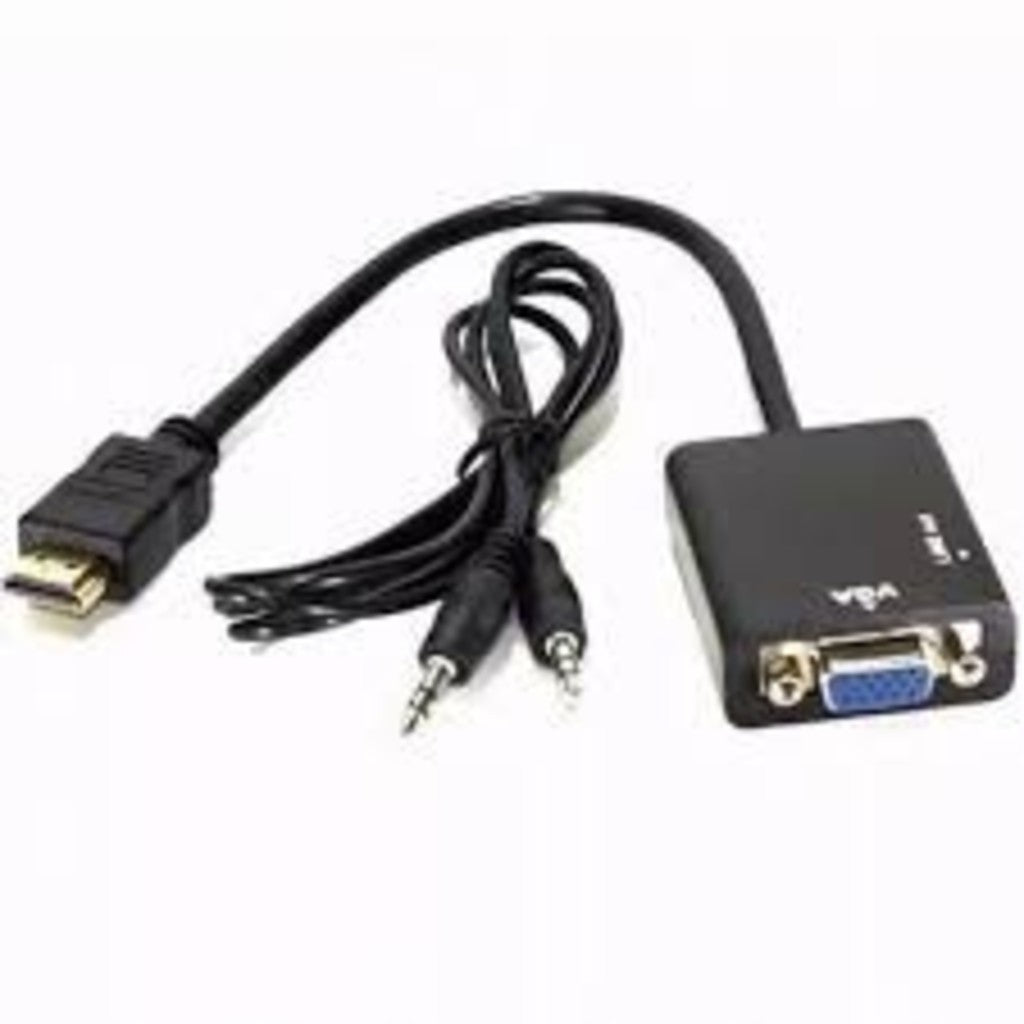 Conversor HDMI para VGA com Áudio P2 – Adaptador de Vídeo Full HD para Monitor, Projetor, TV