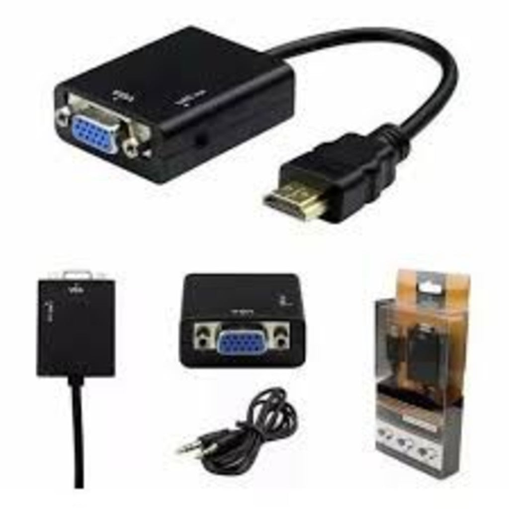 Conversor HDMI para VGA com Áudio P2 – Adaptador de Vídeo Full HD para Monitor, Projetor, TV